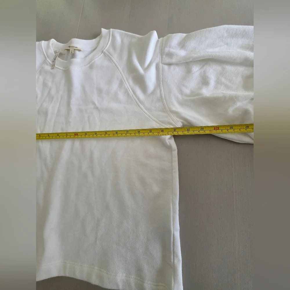 NWT Madewell Women's Puff-Sleeve Sweatshirt Tee Sz M Fall - Picture 8 of 9